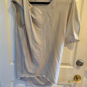 Helmut Lang Asymmetrical Sleeve Silk Top